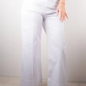 Pantalone Bordo Cotone Bianco