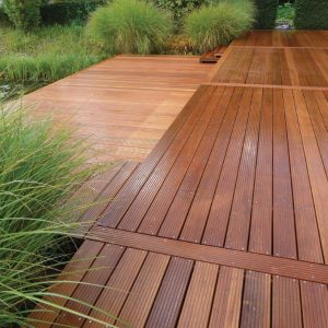 Parquet Mucolungo Decking Legno per Esterni Marrone Caldo Moderno Brasiliano