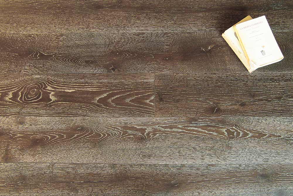 Parquet Rovere Decapato Marrone Maxiplancia Spazzolato Moderno per Interni Prefinito - immagine 3