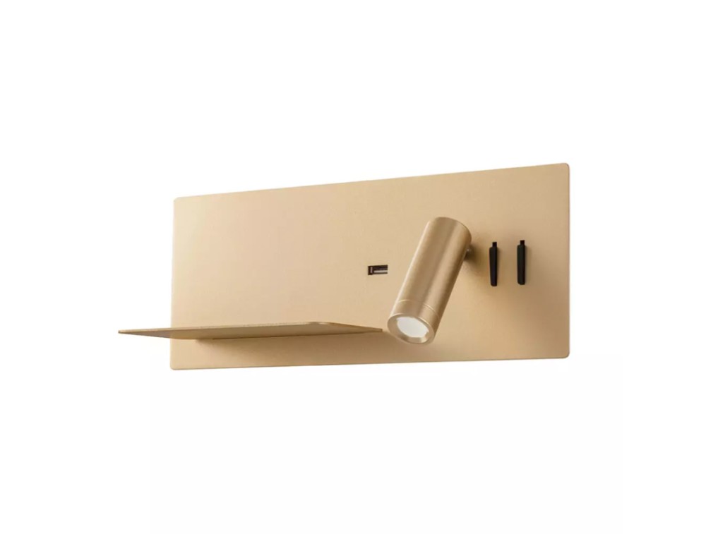 REDO BROOK APPLIQUE LED CON MENSOLA E PORTA USB – 3000 K - immagine 8